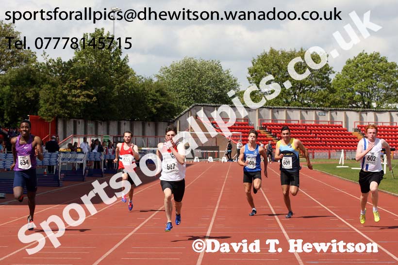 Mens under-20s 100 metres, North Eastern Champs, Gateshead Stadium. Photo: David T. Hewitson/Sports for All Pics